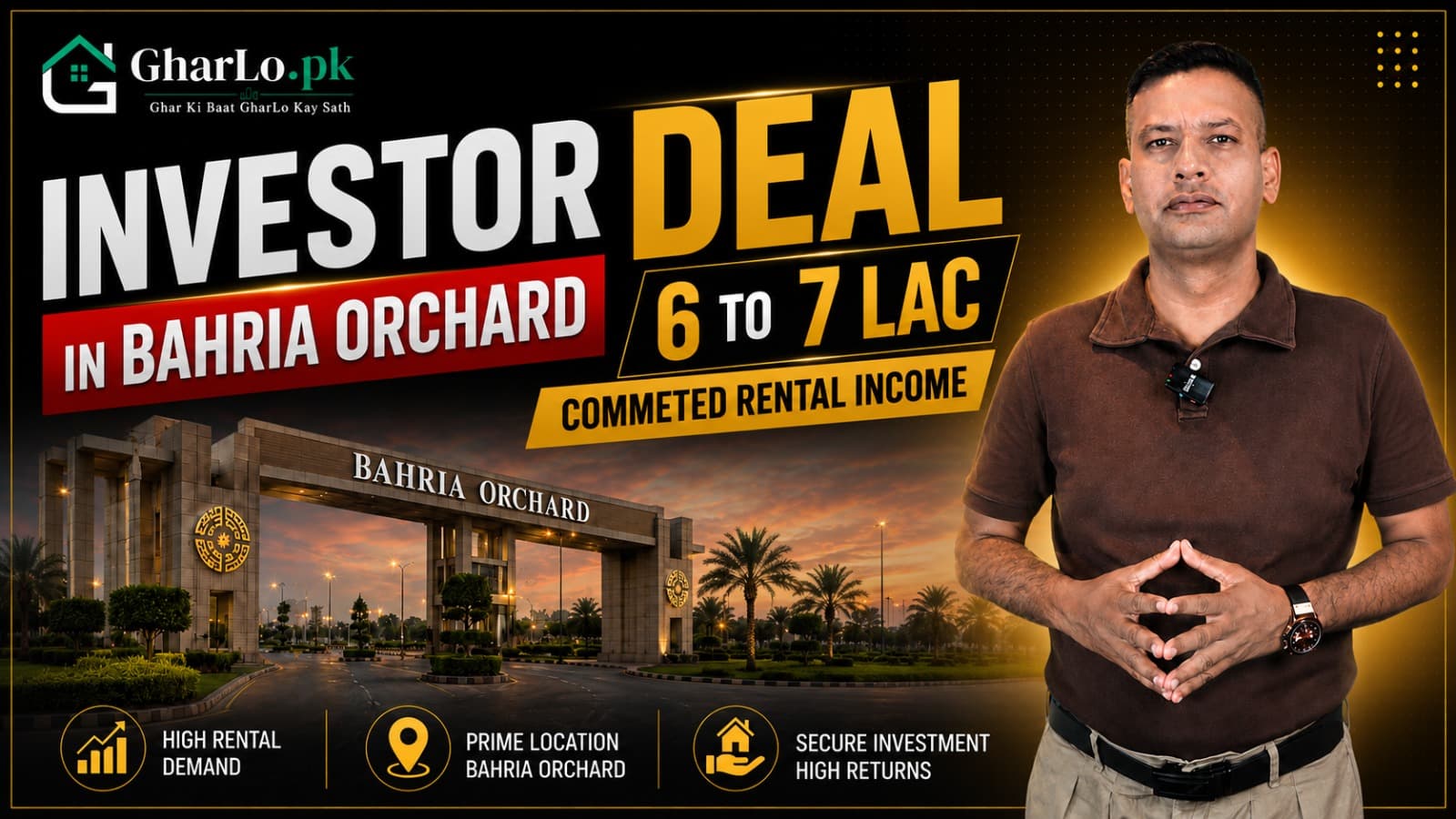 Investor Deal in Bahria Orchard Lahore | 6–7 Lac Committed Rental Income | GharLo.pk
