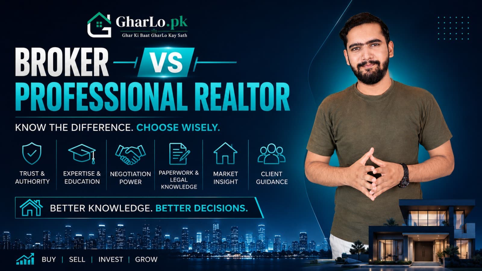 Broker vs Professional Realtor in Pakistan | Know the Difference Before Buying Property | Gharlo.pk