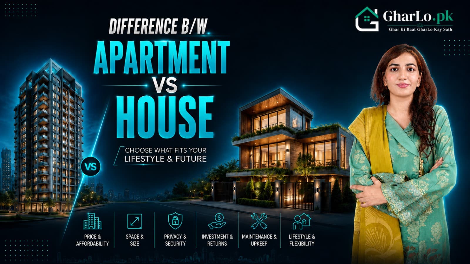 Apartment vs House: Which One Should You Buy? (Price, Space, Investment & More) | GharLo.pk