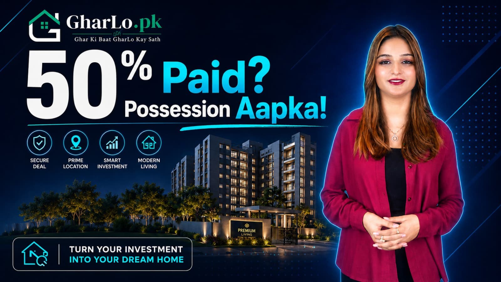 Premium Commercial Space from PKR 15,000/Sq. Ft. | 50% Payment on Possession | GharLo.pk